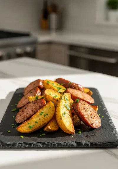 Air Fryer Potato and Chicken Sausage Meal