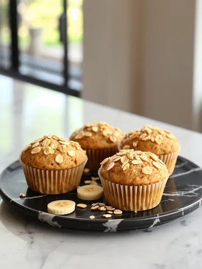 Healthy Banana Oatmeal Muffins - cooking process