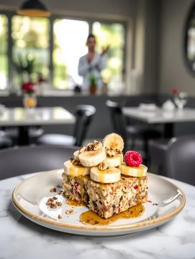 Banana Split Breakfast Bar - ready to serve