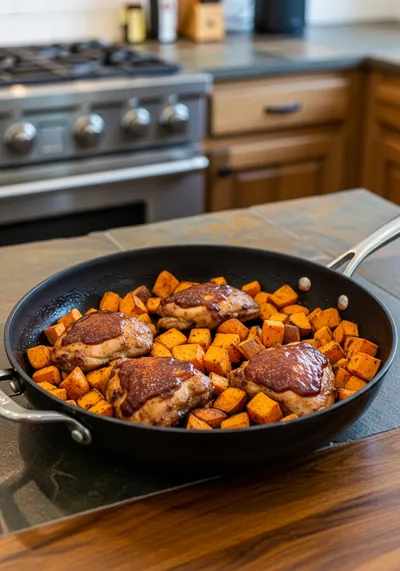BBQ Chicken Sweet Potato Skillet