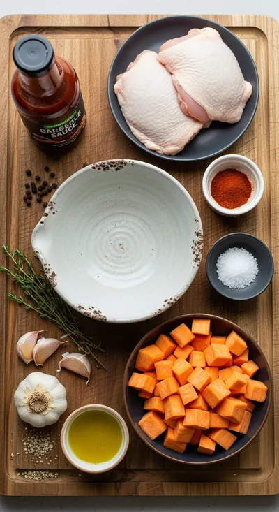 BBQ Chicken Sweet Potato Skillet - cooking process