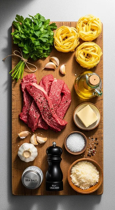 Beef and Garlic Butter Pasta – Simple, Savory Recipe - cooking process