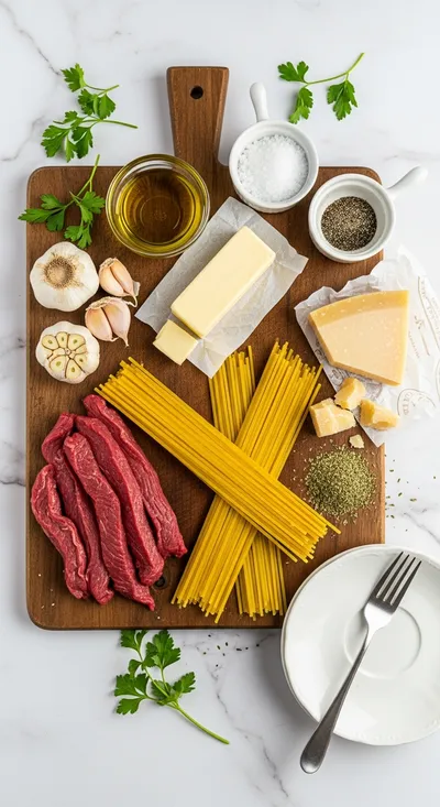 Beef and Garlic Butter Pasta – Simple Savory Recipe - cooking process