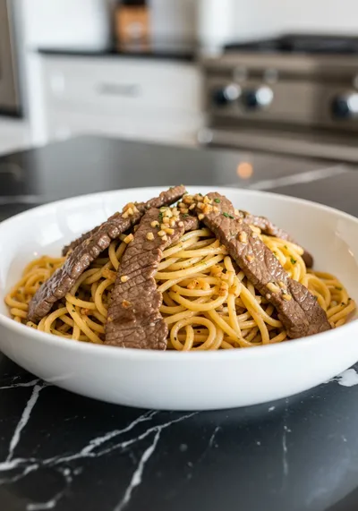 Beef and Garlic Butter Pasta – Simple Savory Recipe