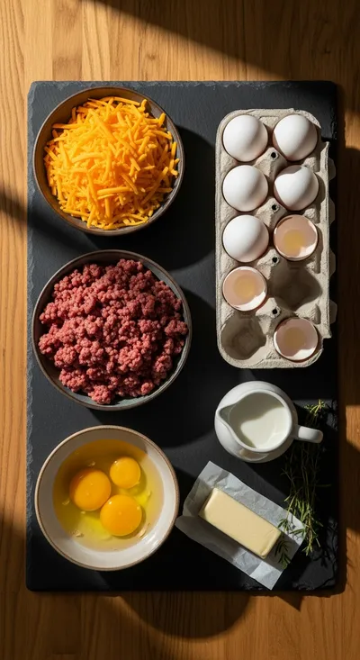 Beef Egg & Cheese Breakfast Casserole - cooking process