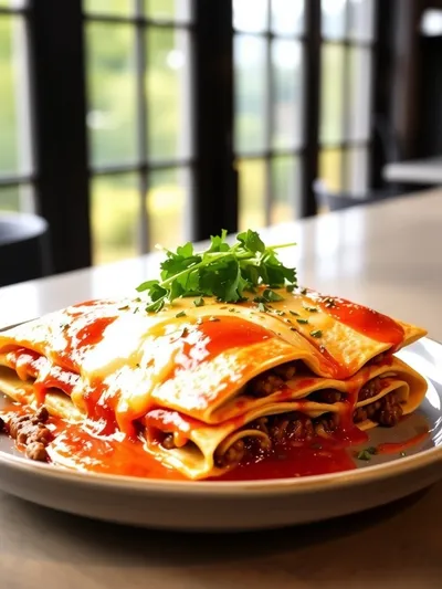 5-Ingredient Beef Enchiladas - cooking process