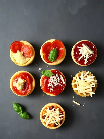 Beef Pepperoni Pizza Muffins – Easy Appetizer Snack - ingredients preparation