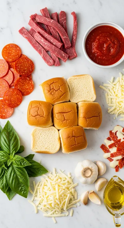 Beef Pepperoni Pizza Sliders - cooking process