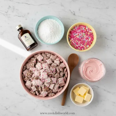 Birthday Cake Puppy Chow - ingredients preparation