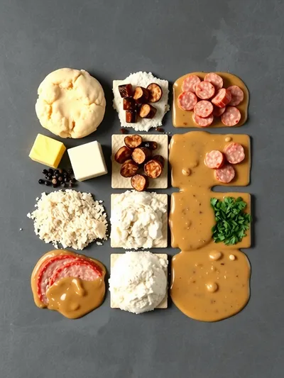 Delicious Biscuits and Gravy Breakfast - ingredients preparation