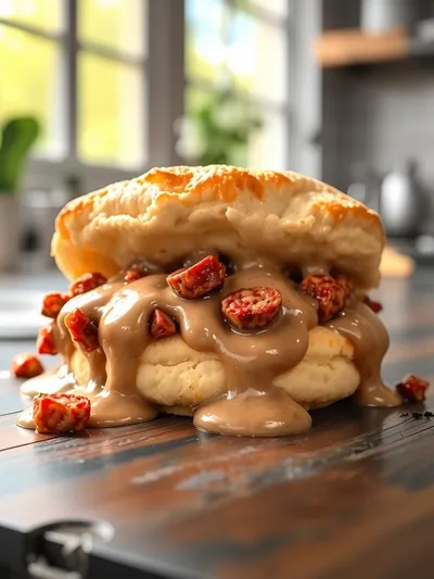 Delicious Biscuits and Gravy Breakfast