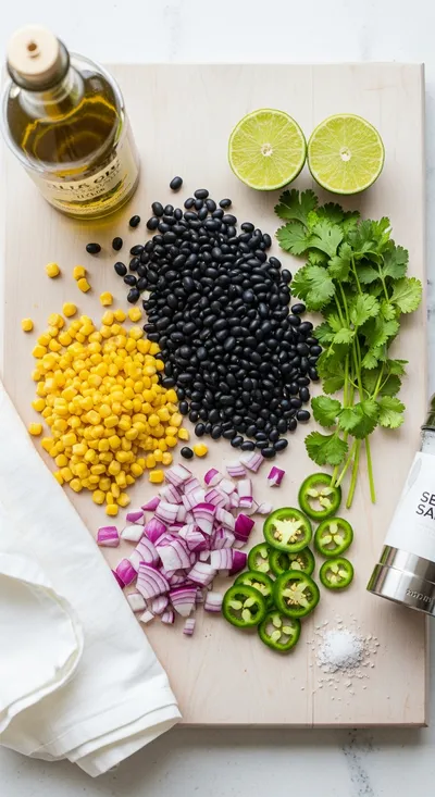 Black Bean Corn Salsa – Fresh & Easy - ingredients preparation