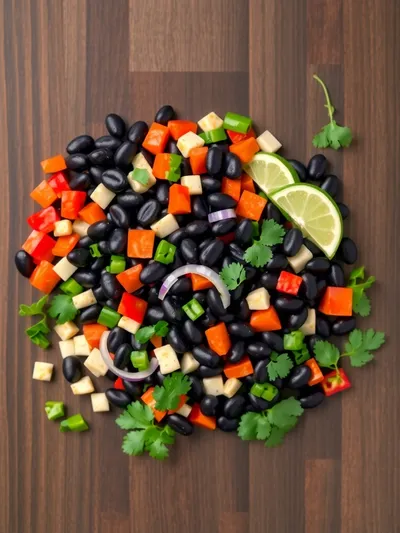 Black Bean Salad - ingredients preparation