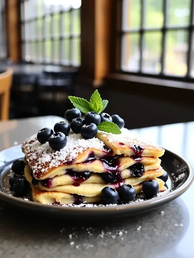 Blueberry Buttermilk Pancake Casserole - ready to serve