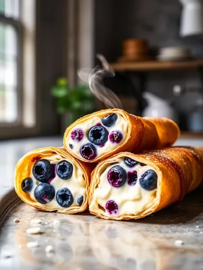 Blueberry Cream Cheese Egg Rolls