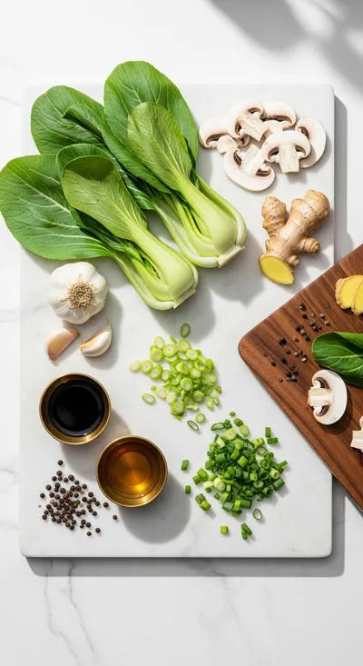 Bok Choy and Mushroom Stir Fry - cooking process