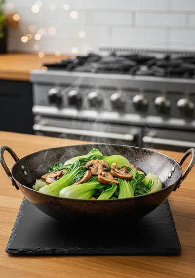 Bok Choy and Mushroom Stir Fry