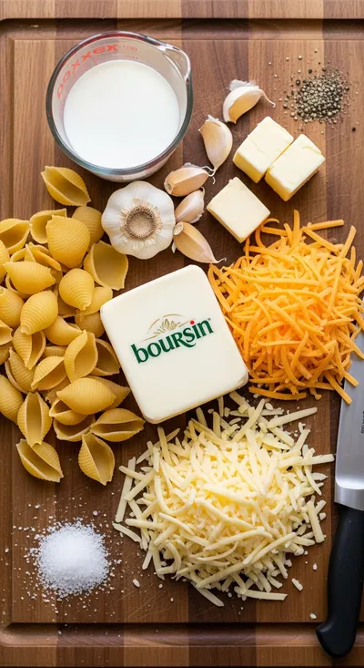 Easy Boursin Mac and Cheese - cooking process