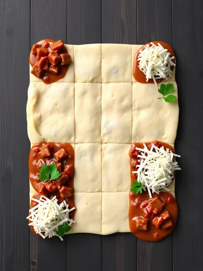 Breakfast Pizza With Beef Sausage Gravy - ingredients preparation