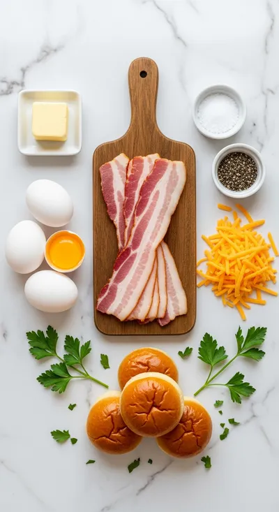 Easy Breakfast Sliders with Turkey Bacon, Egg & Cheese - cooking process