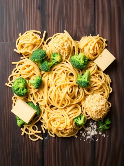 Broccoli Cheese Pasta Recipe - ingredients preparation