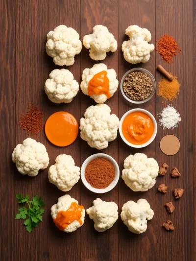 Buffalo Cauliflower Bites Recipe - ingredients preparation