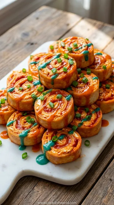 Buffalo Chicken Pinwheels – Easy No‑Cook Appetizer