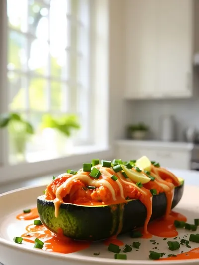 Easy Buffalo Chicken Zucchini Boats
