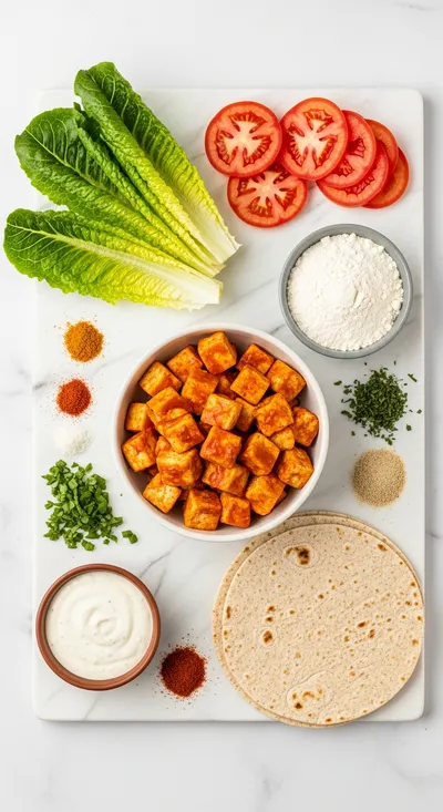 Buffalo Tofu Wrap with Easy Ranch - cooking process