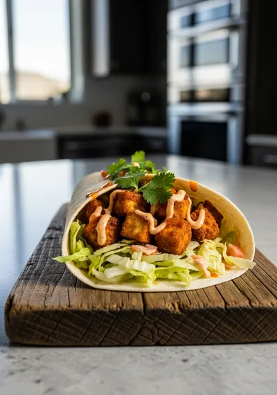 Buffalo Tofu Wrap with Easy Ranch