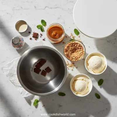 Buster Bar Ice Cream Cake - cooking process