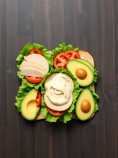 California Turkey Club Wrap - ingredients preparation