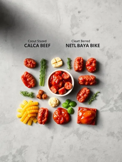 Candied Beef Sausage Bites - ingredients preparation