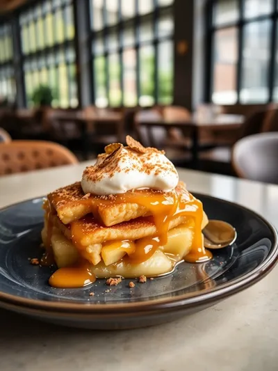 Caramel Apple Dump Cake – Easy Cozy Dessert - ready to serve