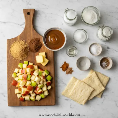 Simple Caramel Apple Pie Bombs - ingredients preparation