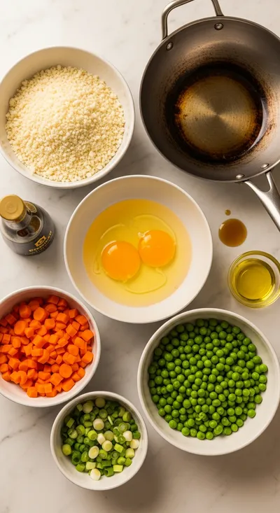 Cauliflower Egg Fried Rice – Quick Healthy Recipe - cooking process