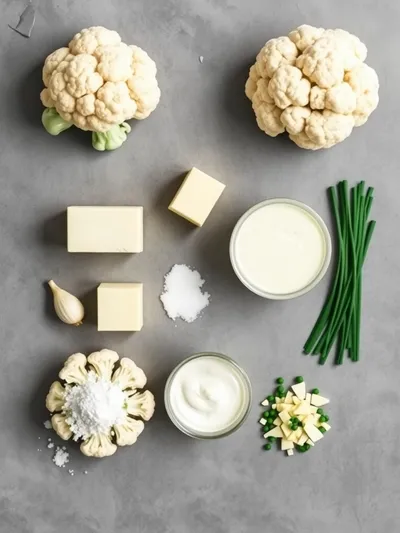 Cauliflower Mashed Potatoes – Creamy Low‑Carb Side - ingredients preparation