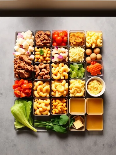 Cozy Cheeseburger Macaroni Soup - ingredients preparation