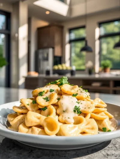 Cheesy Garlic Butter Chicken Bowties With Cream Sauce