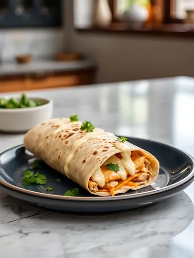 Cheesy Garlic Chicken Wraps – Cozy & Quick - ready to serve