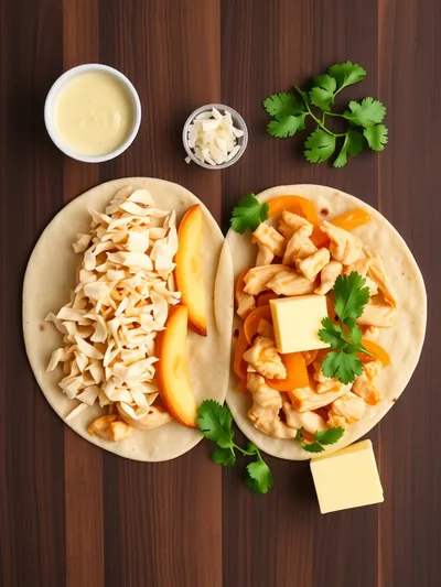 Cheesy Garlic Chicken Wraps – Cozy & Quick - ingredients preparation