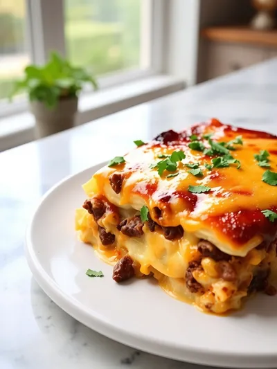Cheesy Hamburger Potato Casserole Recipe - cooking process