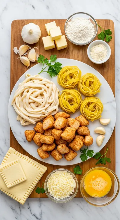 Chicken Alfredo Monkey Bread - cooking process