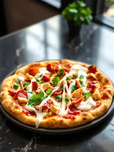 Chicken Bacon Ranch Pizza Recipe - ready to serve