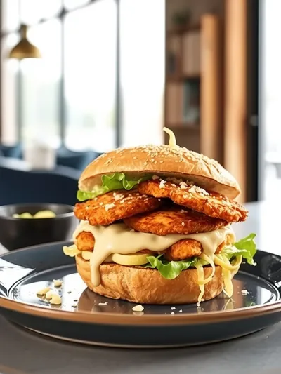 Crispy Chicken Caesar Sandwich Recipe - cooking process