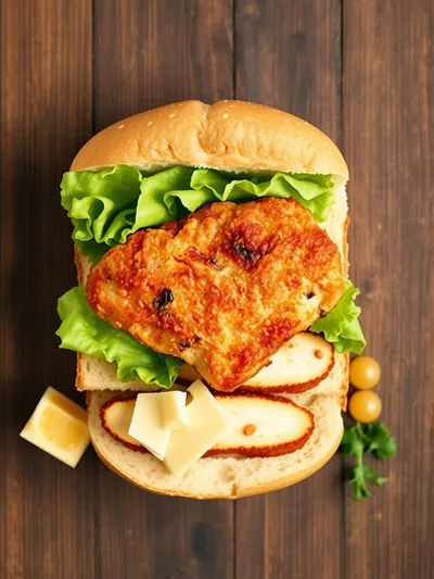 Crispy Chicken Caesar Sandwich Recipe - ingredients preparation