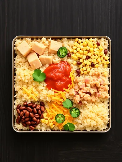 Chicken Enchilada Rice Casserole - ingredients preparation