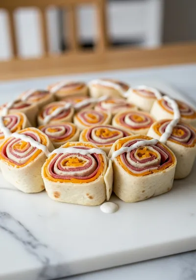 Chicken Turkey Ranch Pinwheels - Easy Party Snack