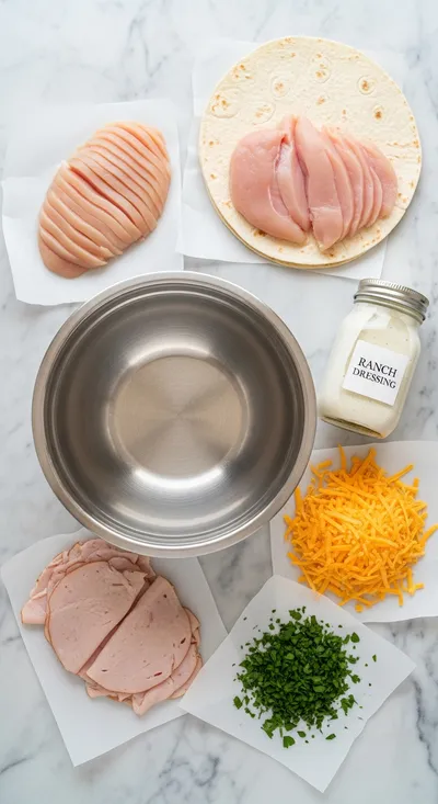 Chicken Turkey Ranch Pinwheels - Easy Party Snack - cooking process