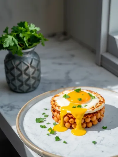 Chickpea Fried Eggs - ready to serve